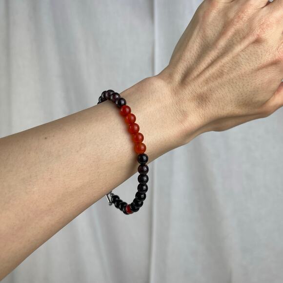 Carnelian Garnet Obsidian Crystal Gemstone Bead Bracelet Handmade - Picture 15 of 16
